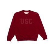 USC Trojans Cardinal Block Tonal Tackle Twill Fleece Crew Sweatshirt